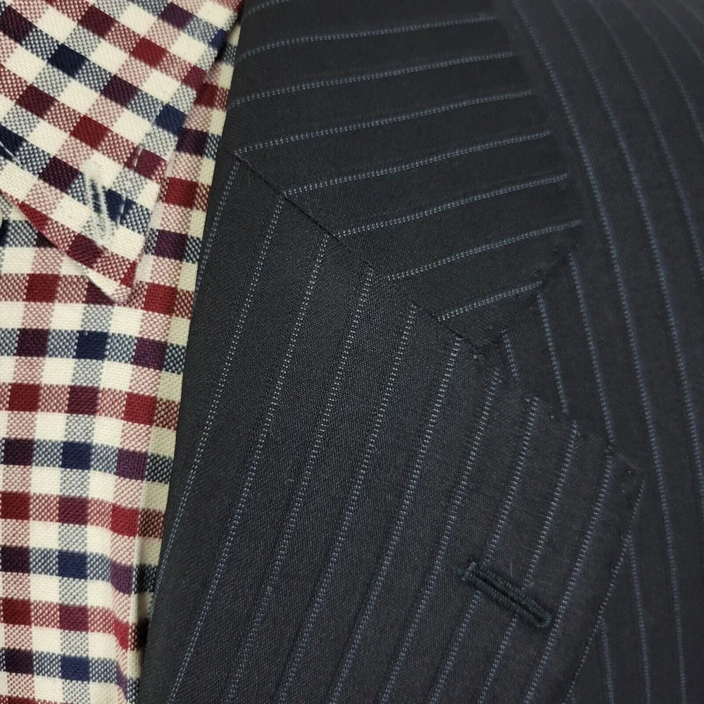 Daniel‎ Cremieux Men's Sport Coat Blazer Two Button Navy Striped Loro Piana 56L